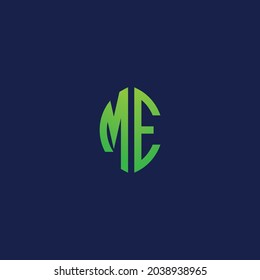 Creative initial letters ME with eco leaf shape logo.It will be suitable for which company or brand name start those initial.