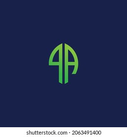 Creative initial letters PA with eco leaf shape logo.It will be suitable for which company or brand name start those initial.