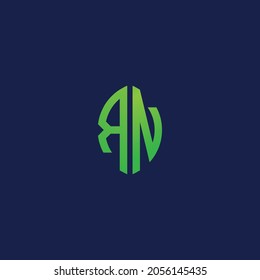 Creative initial letters RN with eco leaf shape logo.It will be suitable for which company or brand name start those initial.