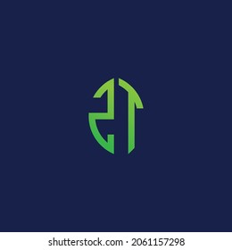 Letras iniciales creativas ST con el logotipo de forma de hoja ecológica.Será adecuado para qué empresa o marca comienzan esas iniciales.