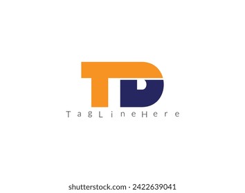 Creative Initial Letters  TD  Logo. It will be suitable for which company or brand name start those initial.