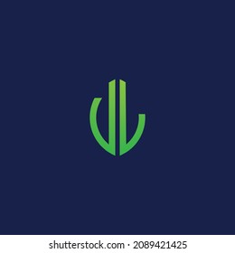 Letras iniciales creativas VL con el logotipo de forma de hoja ecológica.Será adecuado para qué empresa o nombre de marca inician esas iniciales.