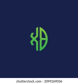 Creative initial letters XB with eco leaf shape logo.It will be suitable for which company or brand name start th