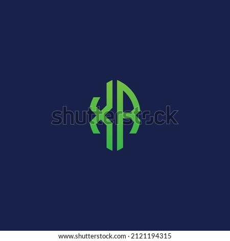 Creative initial letters XR with eco leaf shape logo.It will be suitable for which company or brand name start th [[stock_photo]] © 