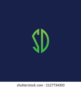 Letras iniciales creativas ZD con el logotipo de forma de hoja ecológica.Será adecuado para qué empresa o nombre de marca inician esas iniciales.