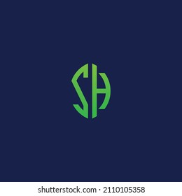 Creative initial letters ZH with eco leaf shape logo.It will be suitable for which company or brand name start those initial.