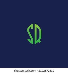 Letras iniciales creativas ZQ con el logotipo de forma de hoja ecológica.Será adecuado para qué empresa o nombre de marca inician esas iniciales.