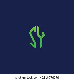 Creative initial letters ZY with eco leaf shape logo.It will be suitable for which company or brand name start those initial.