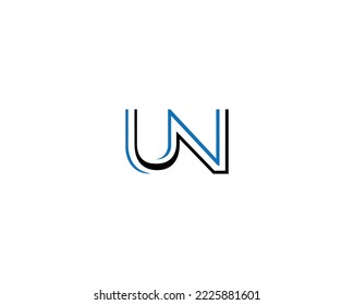 Creative initial Line UN Letter Modern Logo or icon Design Concept Template.