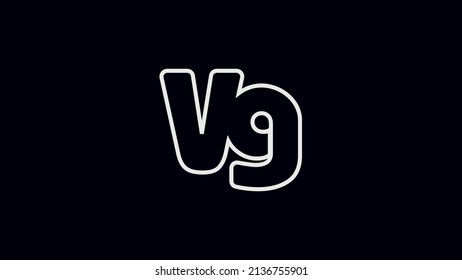 Creative initial Linear letter M K vector monogram icon logo, Alphabet letters V and G outline logo design.