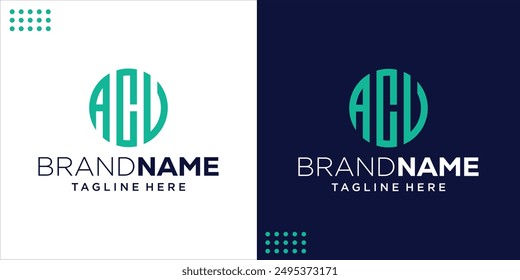 Creative Initial Logo ACU Circle Shape, Design Inspiration, Illustration, Vector