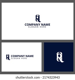 Creative initial logo of R and Q letter. Best for any company. Clean and minimalist logo vector icon.