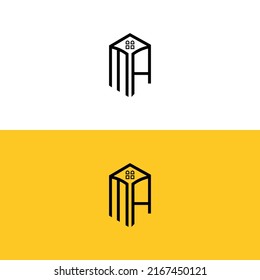 Creative initial MA letters Box House logo.It will be suitable for which company or brand name start those initial.