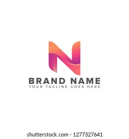 Creative initial N colorful abstract vector logo design template Vector illustratio