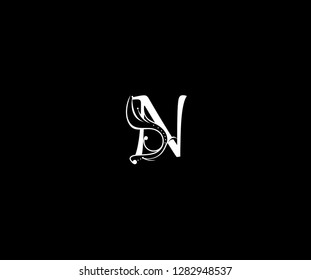 creative initial N letter luxury flourishes ornament logo vector