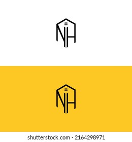Creative initial NH letters Box House logo.It will be suitable for which company or brand name start those initial