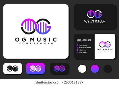 creative initial O G with sound wave logo,music logo,studio logo, reference logo for your business