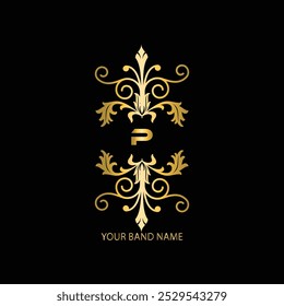 kreatives anfängliches p-latter-Logo-Design mit luxuriöser moderner Business-Vektorvorlage. kreatives königliches p Monogramm letzteres Logo-Design mit goldener Farbe