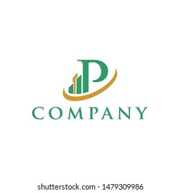 creative initial p letter with building apartment shape logo design