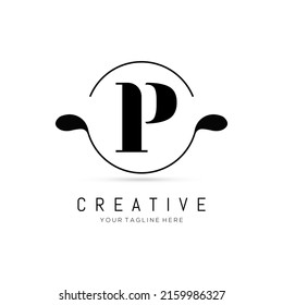 creative initial P letter logo design with circle element. P letter logo design vector illustration template.