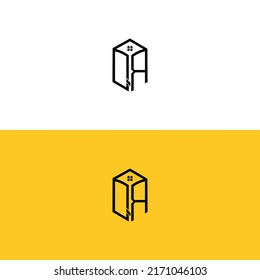 Creative initial QR letters Box House logo.It will be suitable for which company or brand name start those initial.