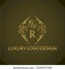creative initial r latter logo design  with  modern business vector template. creative isolate royal r logo , monogram r logo , luxury latter logo design with golden color
