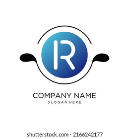 Creative Initial R Letter logo Design with circle element. Abstract Letter R logo Design.