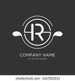 creative initial R letter logo design with circle element. R letter logo design vector illustration template.