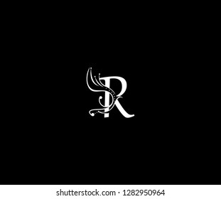 creative initial R letter luxury flourishes ornament logo vector