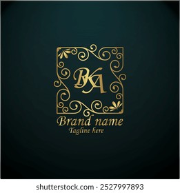 creative initial RKA  latter logo design with modern  business template , creative isolated  RKA  monogram latter  with golden color