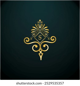 creative initial s latter logo design with golden color. creative isolated s monogram business vector template  and luxury, royal  s logo design