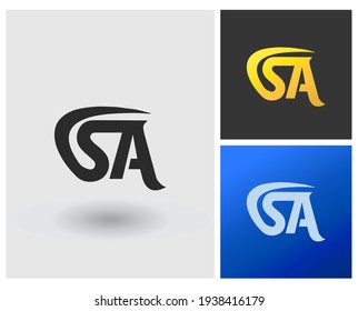 Creative initial SA letter logo with square apps interface concept