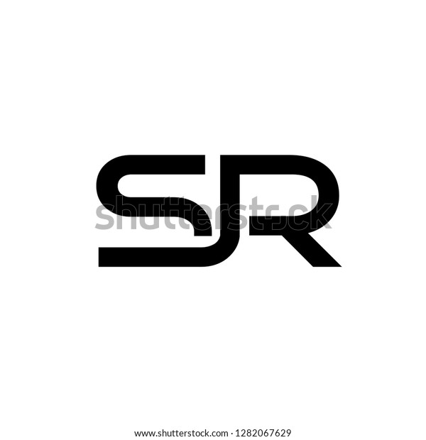 Creative Initial Sr Letter Black Colors Stock Vector (Royalty Free ...