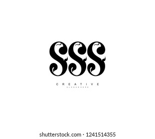 Creative Initial SSS Letter Organic Plant Stylish Monogram Logotype