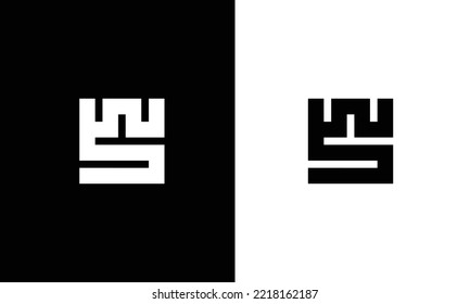 Diseño creativo del logotipo WS de SW con concepto geométrico y moderno