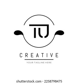 creative initial TU letter logo design with circle element. TU letter logo design vector illustration template