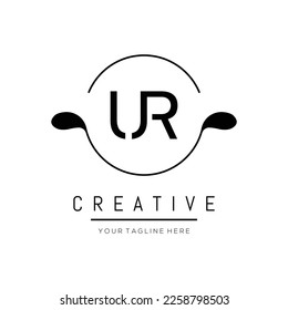 creative initial UR letter logo design with circle element. UR letter logo design vector illustration template