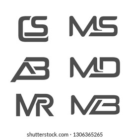 creative initial various combination letter  logo vector concept logo set