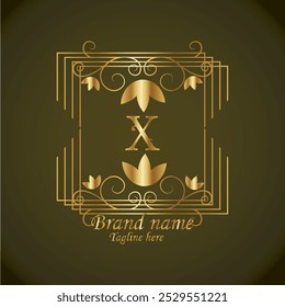 creative initial x latter logo with luxury l logo, modern business vector template. creative isolate x monogram  logo, x royal logo , x crow  latter design with golden color