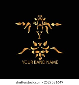 creative initial y latter logo design with modern business vector templated. creative luxury, royal , y monogram latter logo with golden color and new design