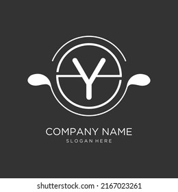 creative initial Y letter logo design with circle element. Y letter logo design vector illustration template.
