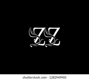 creative initial ZZ letter luxury flourishes ornament logo vector