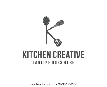 creative initials K kitchen logo design, vector, isolated on transparent background