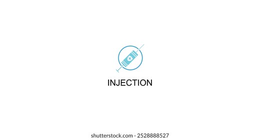 Creative injection logo design with modern concept premium vector