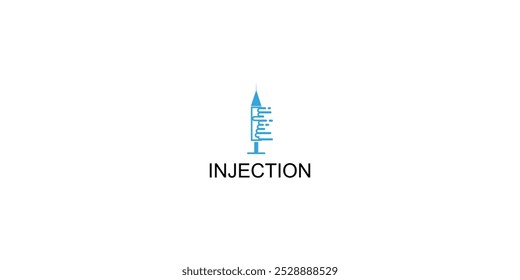 Creative Injektion Logo Design mit modernem Konzept Premium Vektor