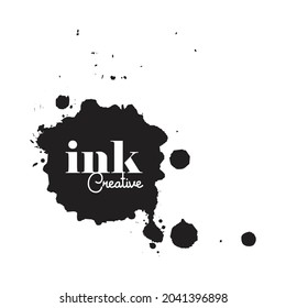 Creative Ink Black drop logo icon design, ilustration logo or template design label. 