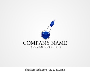 creative Ink bottle vector logo