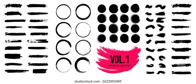 Creative Ink Brush Pack Vol. 1 - 78 Handgefertigte Pinselstriche