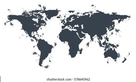 Creative Ink Map World Isolated On Stock Vector (Royalty Free ...