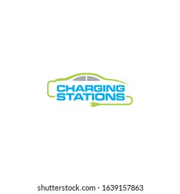 Creative innovation for charging car Concept Logo Design